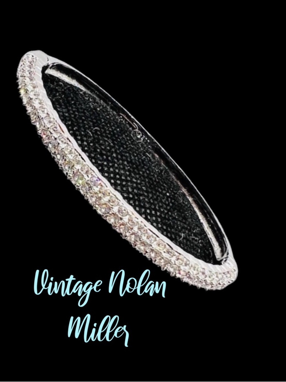 Nolan Miller Elegant Silver & Pave Crystal Clasp Bracelet